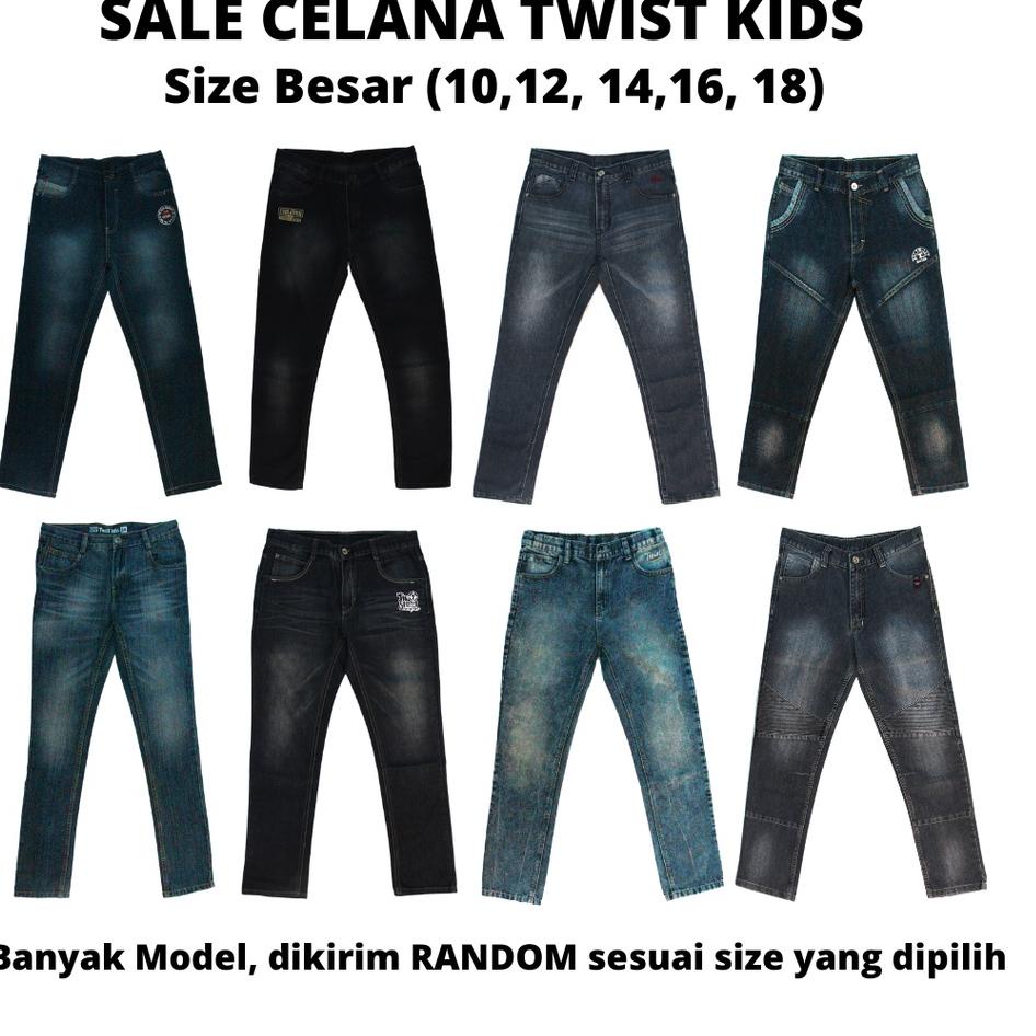 TWIST KIDS- Celana Panjang Denim Jeans Reguler Size Besar [Mln31au22ᵟ]
