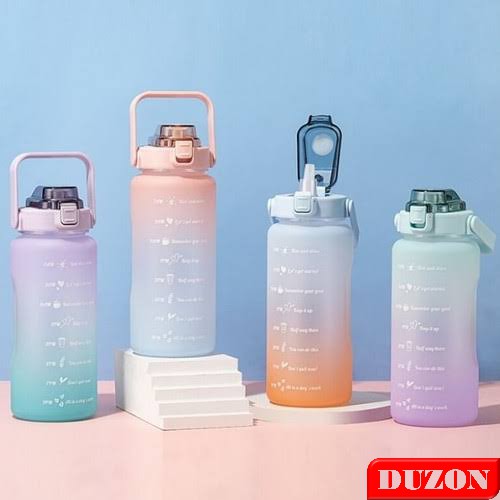 BOTOL AIR MINUM BPA FREE BOTOL MOTIVASI WAKTU MINUM VIRAL RAINBOW