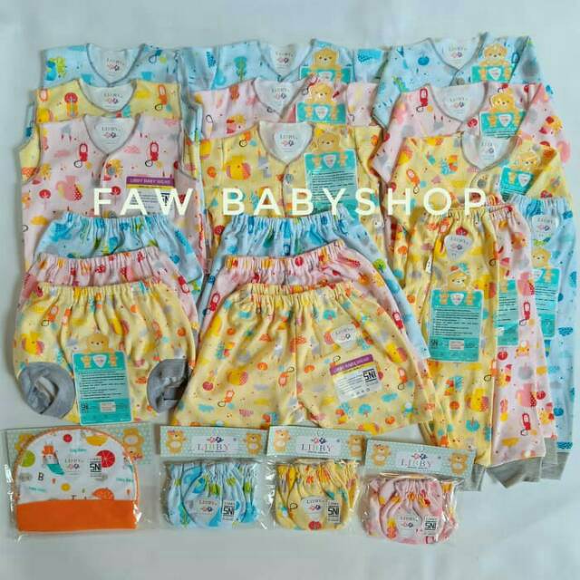 Paket Newborn Libby isi 31pcs - Paket Pakaian Bayi Merk Libby - Paket Lahiran - Baby Set