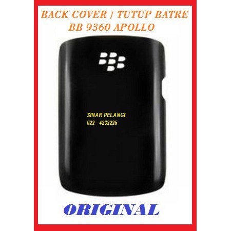 TUTUP BATRE BELAKANG BACK COVER CASSING CASING KESING BB BLACKBERRY 9360 (APOLLO) BLACK ORI 700617