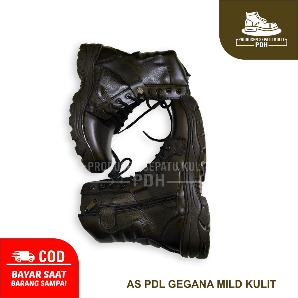 SEPATU PDLG PDL SATPAM SECURITY TNI POLRI SEPATU PDL FULL KULIT JERUK KULIT SAPI