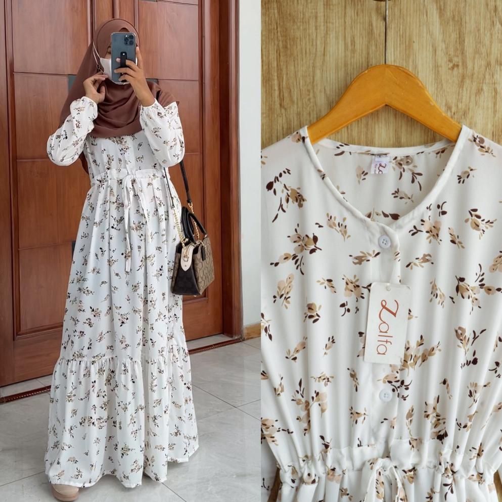 dress by ZALFA OUTFIT / dress motif / gamis motif / dress bunga {TLG.21My22n}