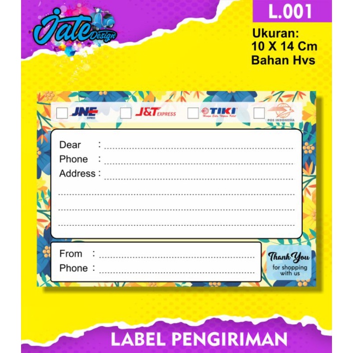 

Label pengiriman bahan hvs (isi 10pcs)