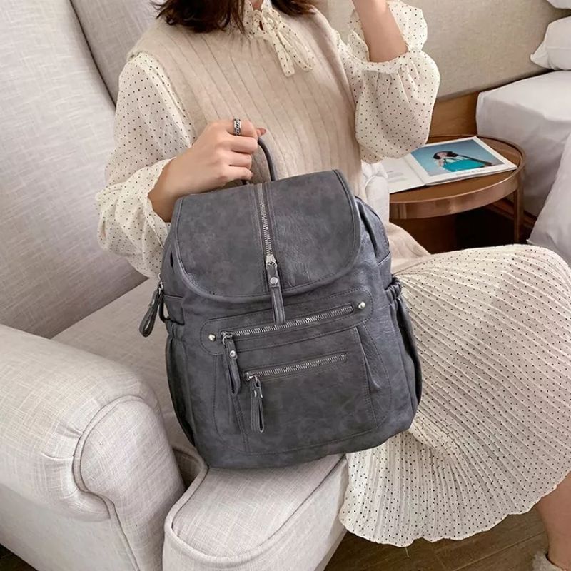 Tas Ransel Fashion Wanita Terbaru Ransel JKL56 Hitam Mahasiswa