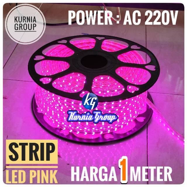 KEREN ..1M LAMPU LED STRIP PINK SMD 5050 SUPERR TERANG HIGH QUALITY STRIPLED LAMPU SELANG PLAFON PVC