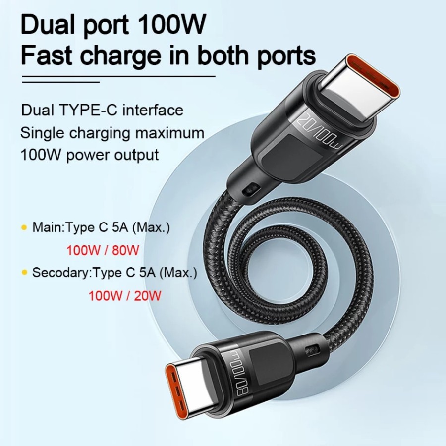 MCDODO Kabel 2 In 1 Dual Type C + Type C PD FAST Charging 100W CA-7470