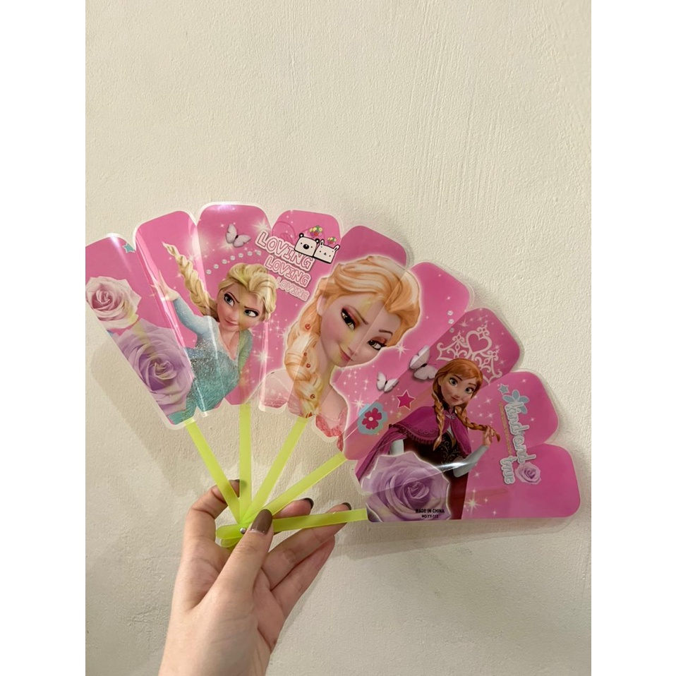 dailybar - Kipas Lipat Portable Motif Kartun / Kipas Plastik Lipat Cartoon / Kipas Souvenir Pernikah