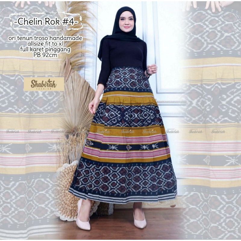 GARANSI TERMURAH COD - ROK TENUN MIDI / BAWAHAN WANITA / ROK BATIK / SKIRT / ORI BLANKET TROSO-Chelin #4