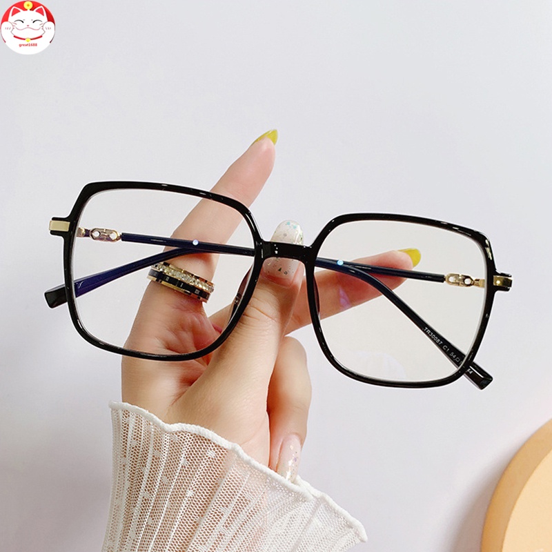 Kacamata Myopia Bentuk Kotak Gaya Retro Kacamata Korea Wanita Kacamata Anti Radiasi Wanita Fashion Cat Eye Eyeglasses