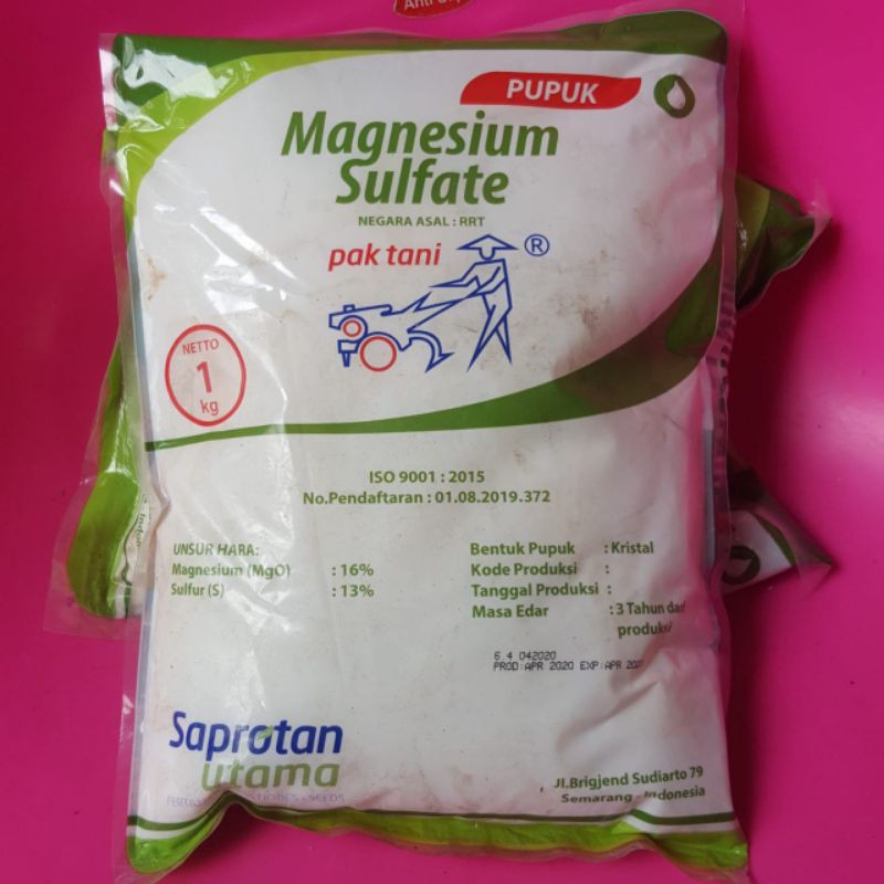 Pupuk Magnesium Sulfate 1KG (Garam Inggris) Kemasan Pabrik