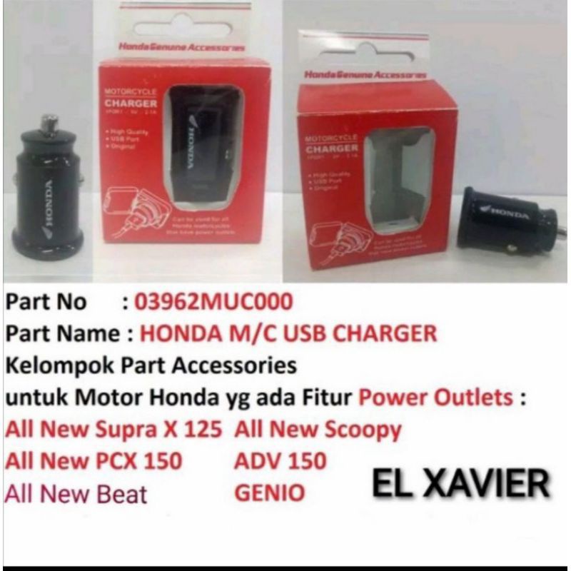 Adaptor Charger Honda genio beat pcx scoopy vario adv Supra 125