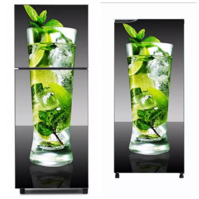 Minuman hijau. Stiker kulkas 1&2 pintu ukmerk,120x60cm. buat semua kulkas