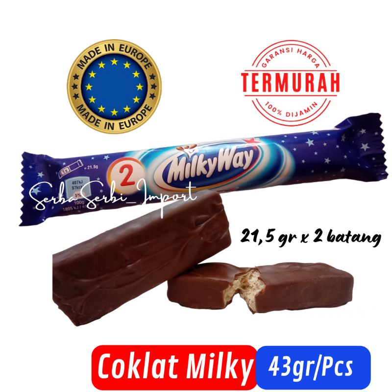 Jual Coklat Milky Way Halal asli eropa 43 Gram /Pcs Shopee Indonesia