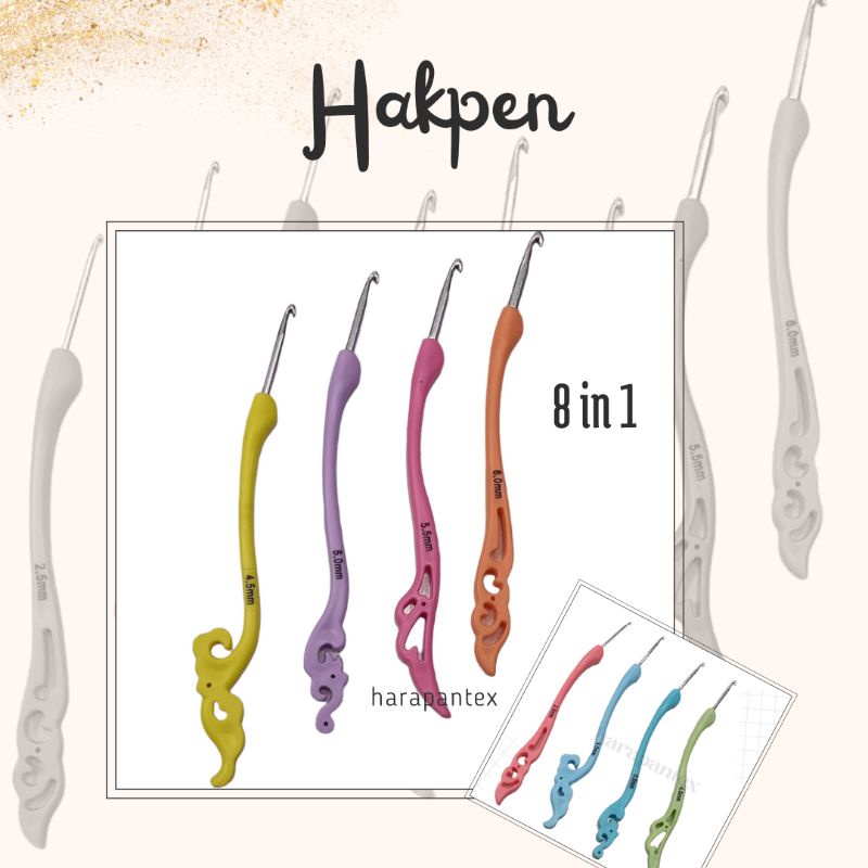 Hak Pen Set/Alat Rajut/8 in 1/ Hak Pen Set/Hak Rajut Qf18