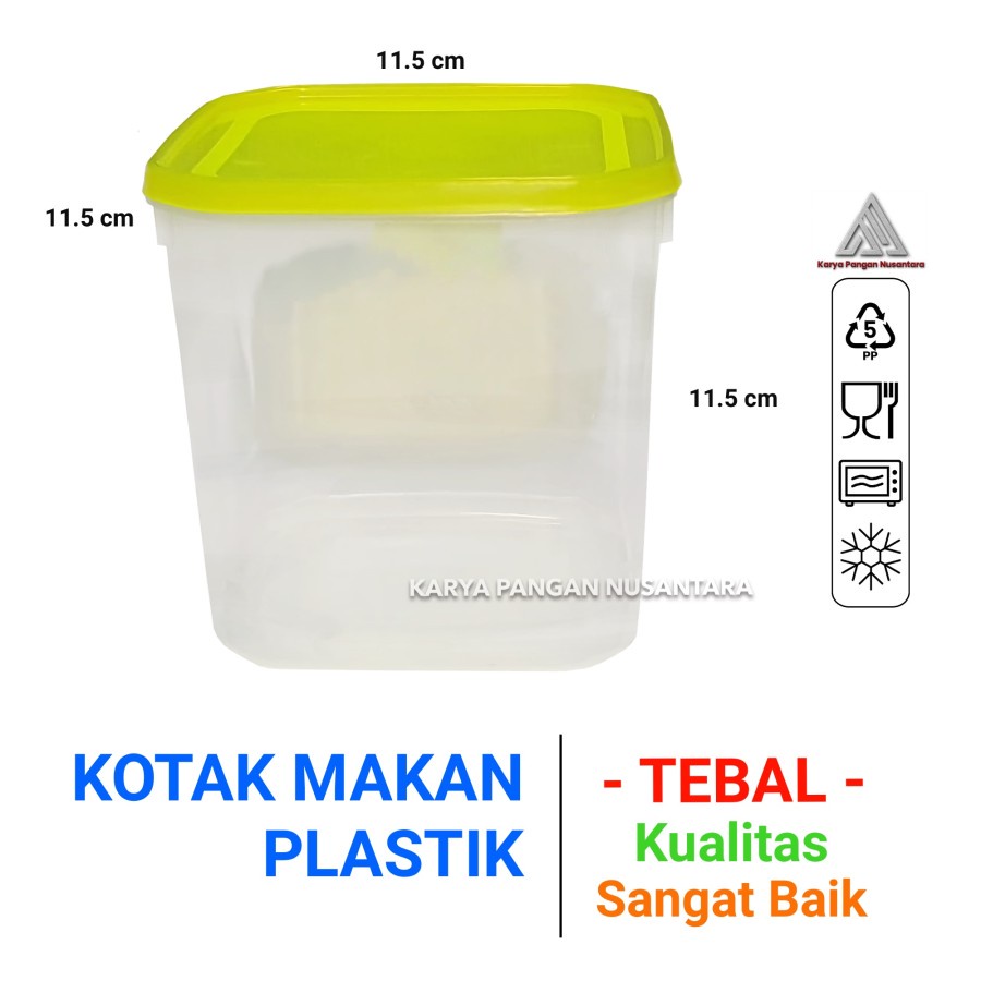 Toples Segi Plastik Kmp 1 KG / Toples Kue Lebaran / Coklat / Permen / Kacang / Toples Bumbu Dapur