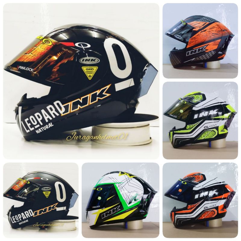 helm full face ink Cl max paket ganteng leopard