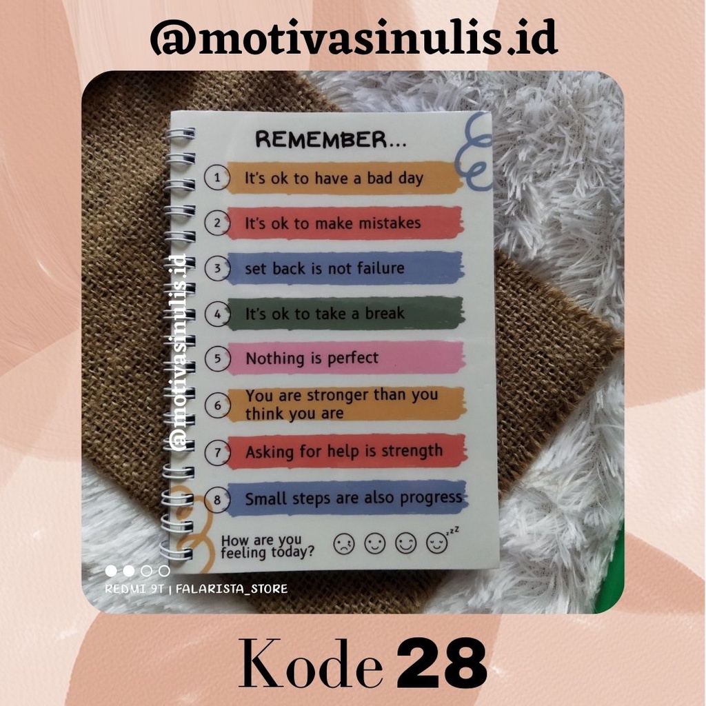(Standard) NOTEBOOK SPIRAL BLACK LINES Part 2 COVER MOTIVASI / BUKU CATATAN HARIAN-28