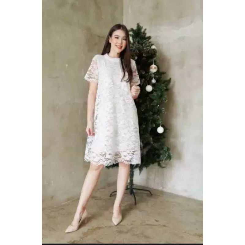 dresbrukat/ dres brukatkekinian/dres natal/baju nata/ baju wanita brukat/