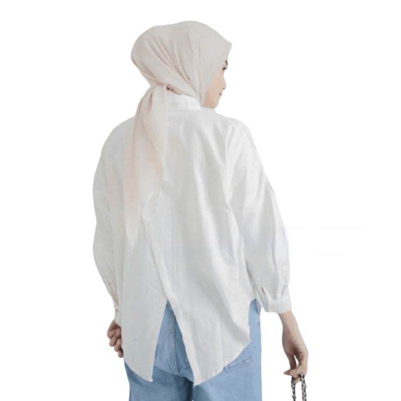 Kemeja Wanita Oversize / Nelka Linen Shirt / Kemeja Linen Lengan Panjang / Kemeja Nelka Atasan Wanita