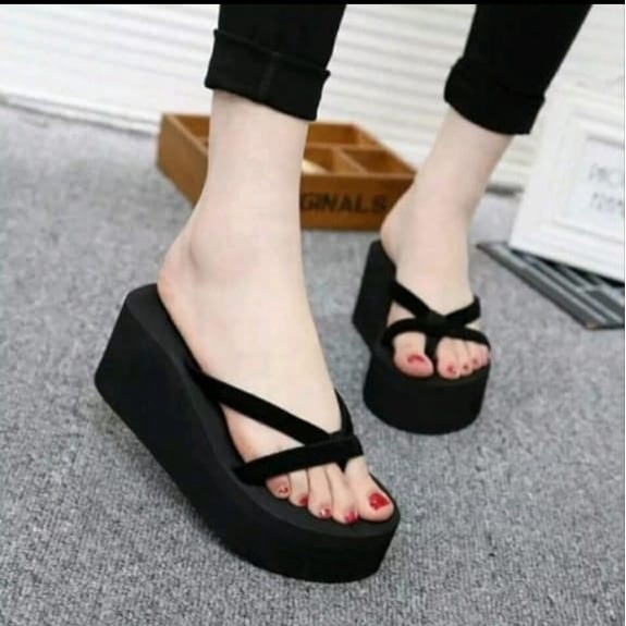 Sandal Wedges Wanita Tali Silang Jepit Terbaru Murah Terlaris ZIAH - NESANH