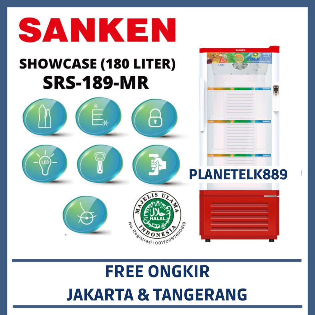 SHOWCASE SANKEN SRS-189-MR SHOWCASE SANKEN 180 LITER SRS 189