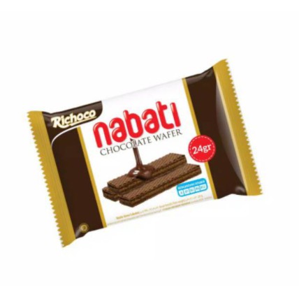 

Richoco Nabati Coklat Wafer Chocolate Rasa Cokelat Kemasan Ekonomis 20gram