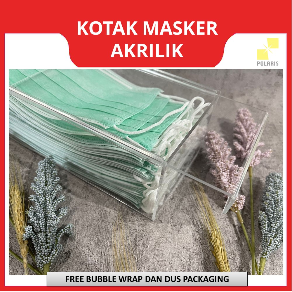 KOTAK MASKER AKRILIK KOTAK PENYIMPANAN MASKER ACRYLIC WADAH MASKER BOX MASKER TRANSPARAN BOX PENYIMPANAN MASKER