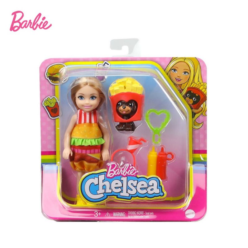 Barbie Chelsea Dress-Up Doll Burger Costume - Original Mattel