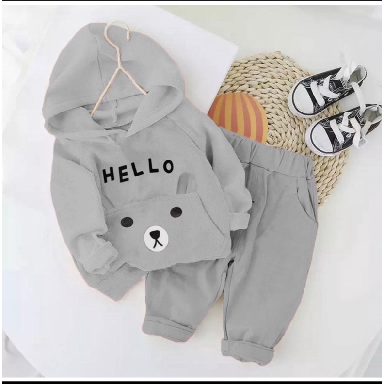 PAKAIAN ANAK TERBARU/SETELAN HOODIE ANAK PEREMPUAN 1-5 TAHUN