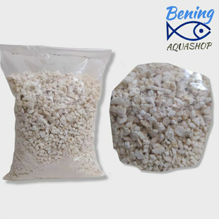Batu Hias Aquarium Aquascape Batu Kerikil Putih 1kg