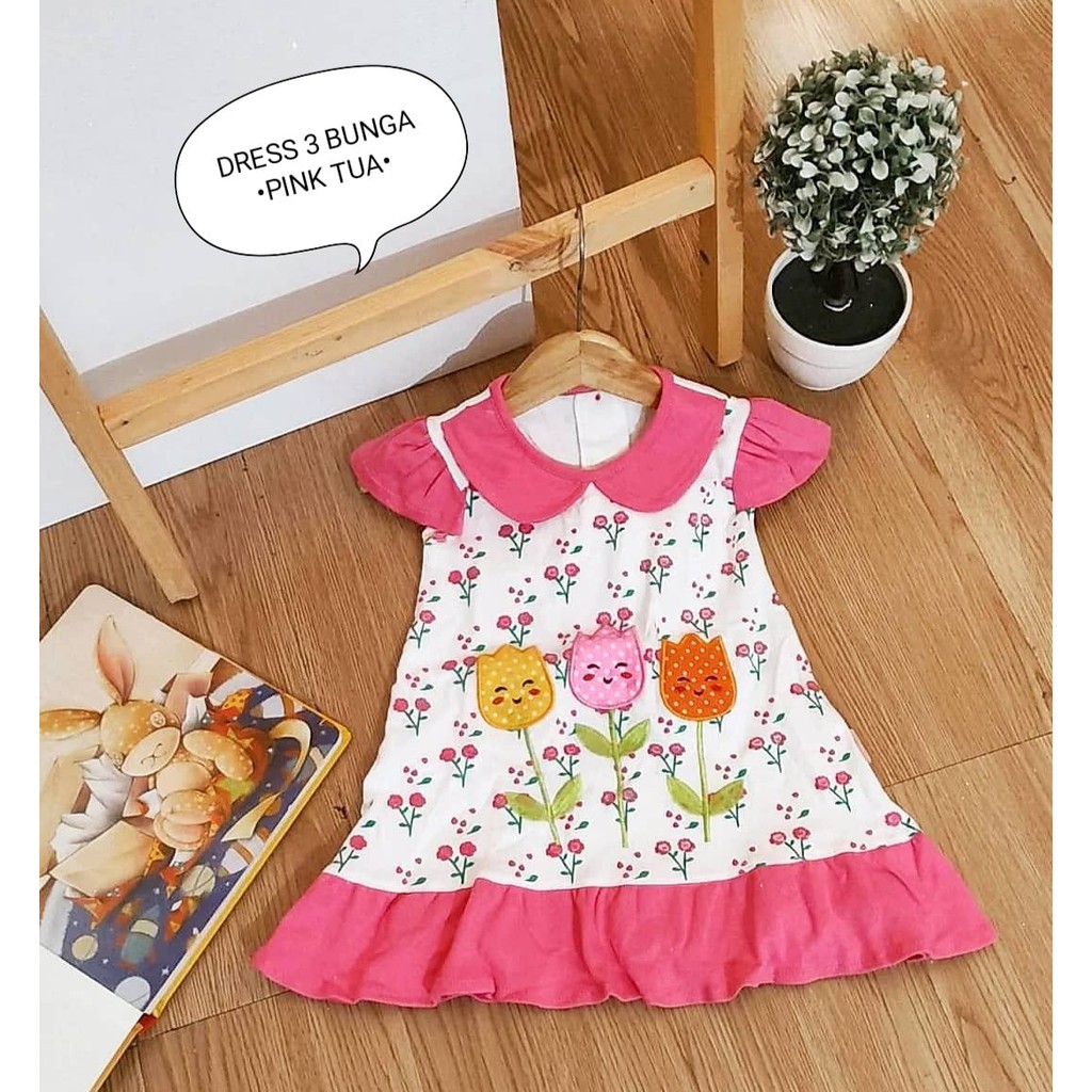 Dress Anak Perempuan Bunga 1 Ukuran Estimasi Usia 2-9 Bulan / Dress Bayi