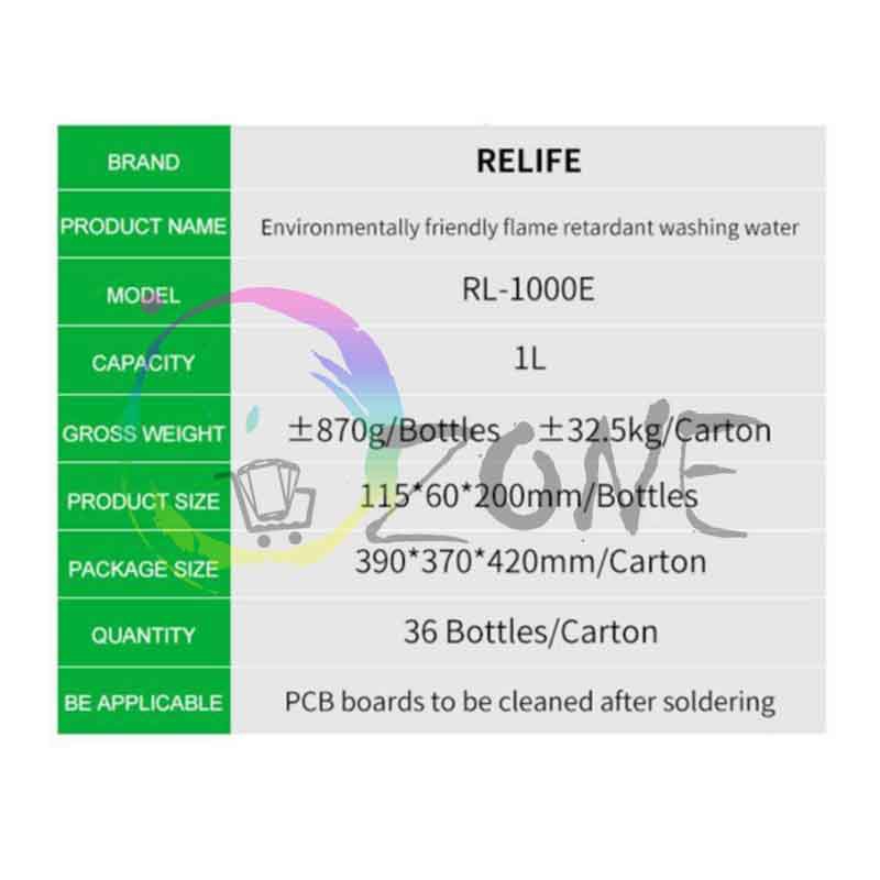 CAIRAN PEMBERSIH PCB RELIFE RL-1000E WATER FOR CLEANING PCB BOARD 1L