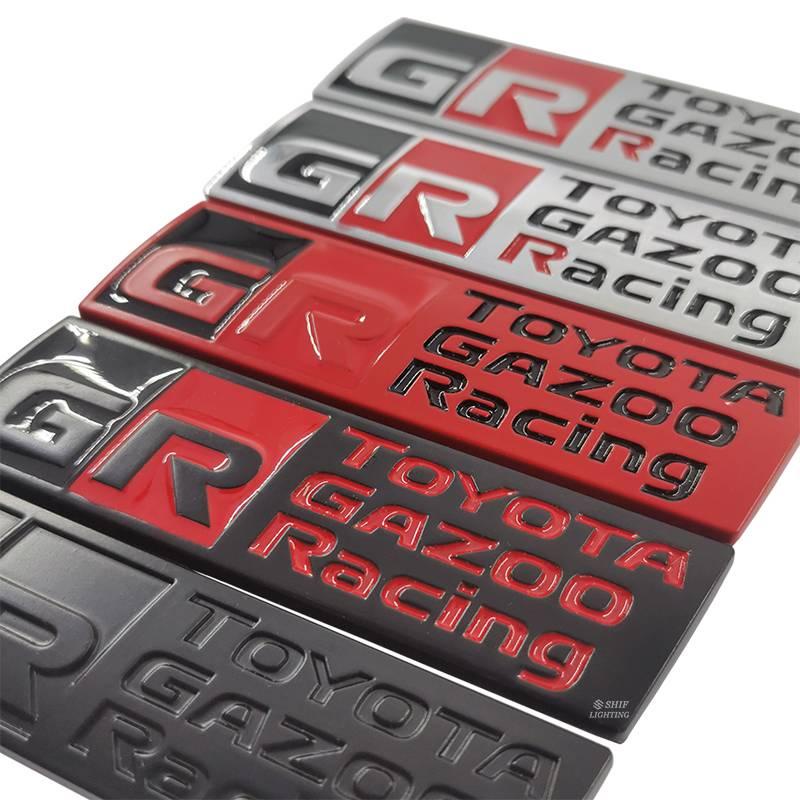 1pc Stiker Emblem Logo GR Toyota Gazoo Racing Bahan Metal Untuk Bagasi Belakang Mobil GR