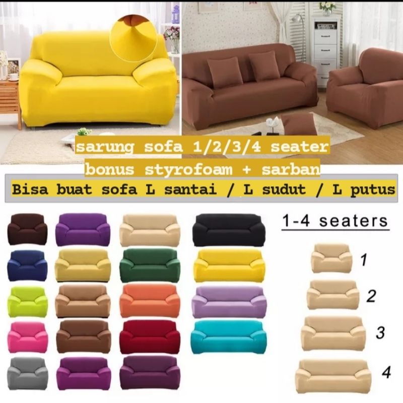 Cover sofa sarung sofa 1/2/3/4 seater sofa cover sarung sofa elastis