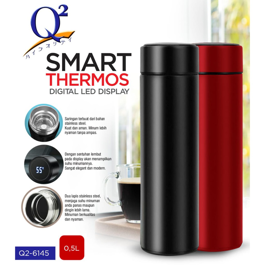 Smart Thermos Termos Panas Dingin LED Digital Display Suhu Temperatur 500 ML 0.5 Liter Q2 6145