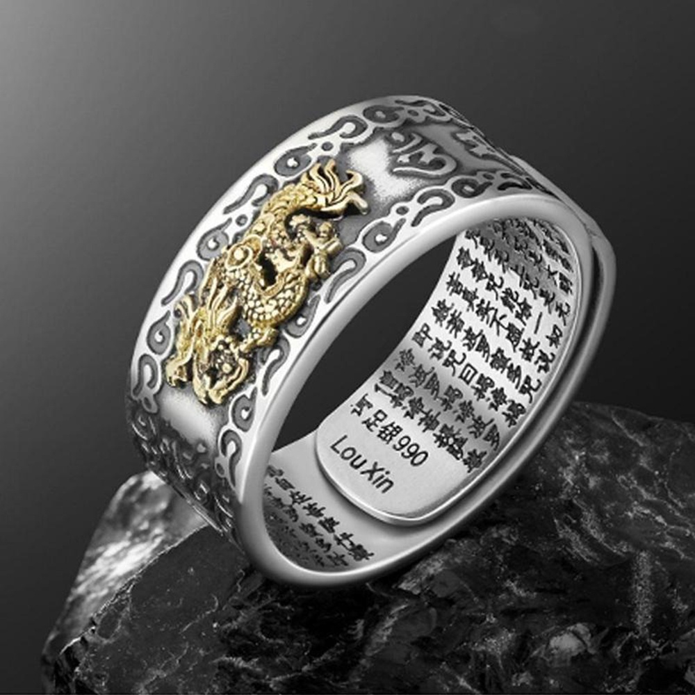 Cincin Model Terbuka Adjustable Warna Silver Gaya Retro Untuk Pria Dan Wanita
