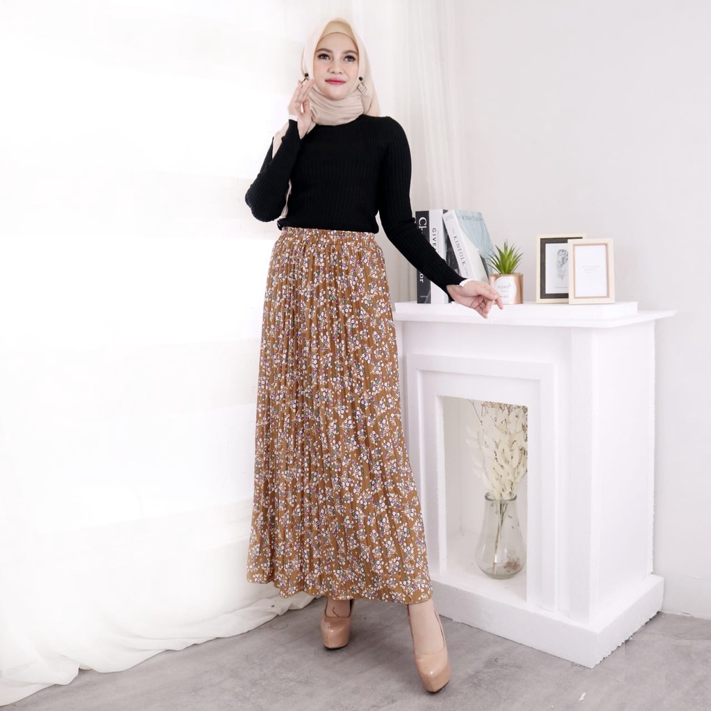 ROK PLISKET MOTIF BUNGA COSMOS TERBARU // ROK MOTIF BUNGA DEWASA