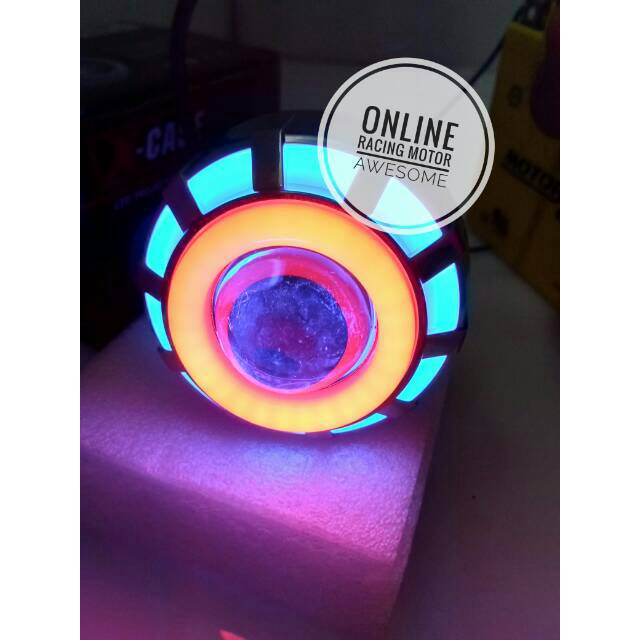 Lampu depan projie mini x-case mini model bulat 4028