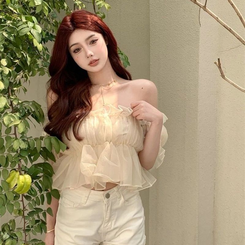 Resaya Blouse / Blouse Cantik / Blouse Sifon / Baju Atasan Cantik / Blouse Korea / Baju Import Korea