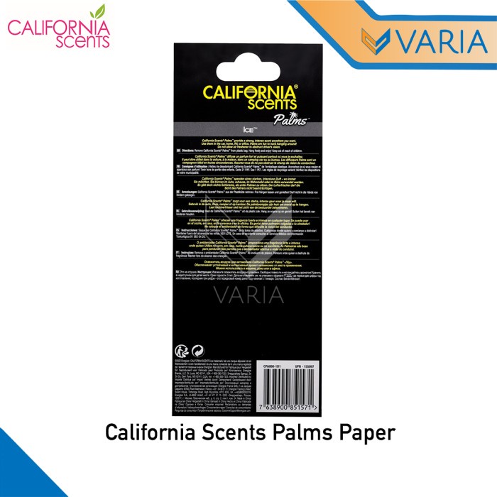 California Scents Palms Paper Parfum Pewangi Mobil Ruangan Gantung