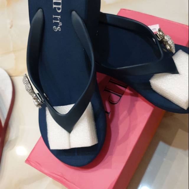 Jepit heels warna blue navy size 37
