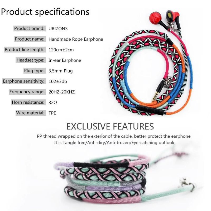 (TWS) Headset Earphone BOHO Bracelet Handmade stereo music