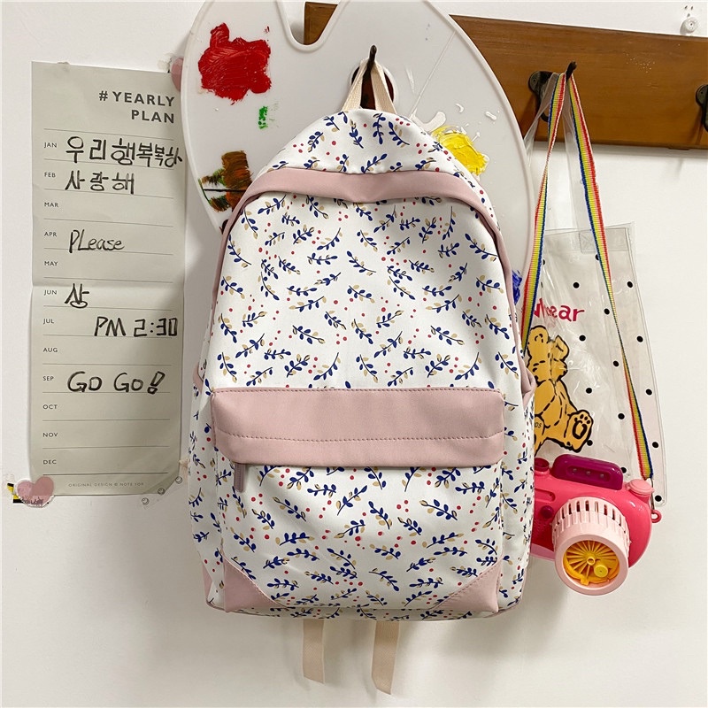 Tas Ransel Wanita import Backpack Fashion Bag Anak Tas sekolah Remaja-Pink