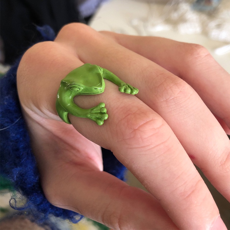 Cincin Model Terbuka Desain Katak Untuk Pria Dan Wanita