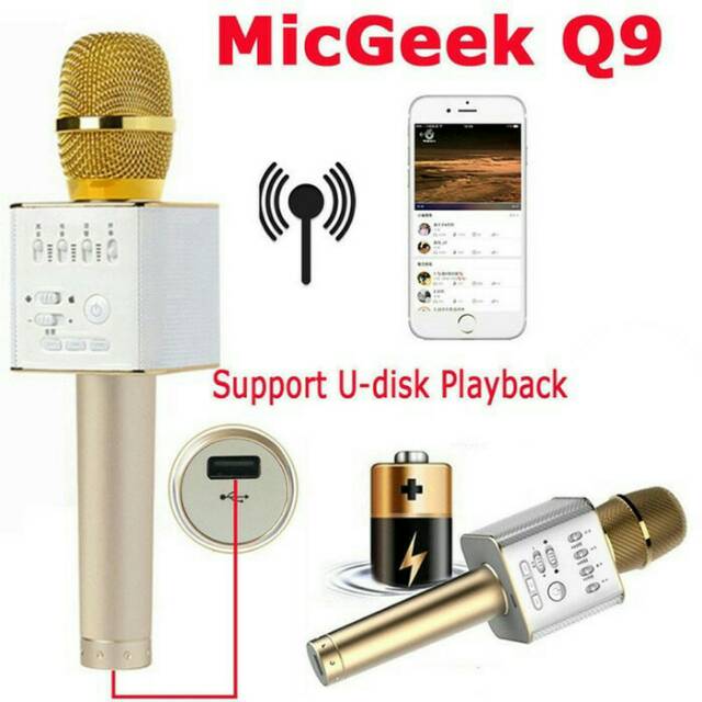 Q9 Mic Bluetooth Wireless KTV Portable Microphone Karoke okayer