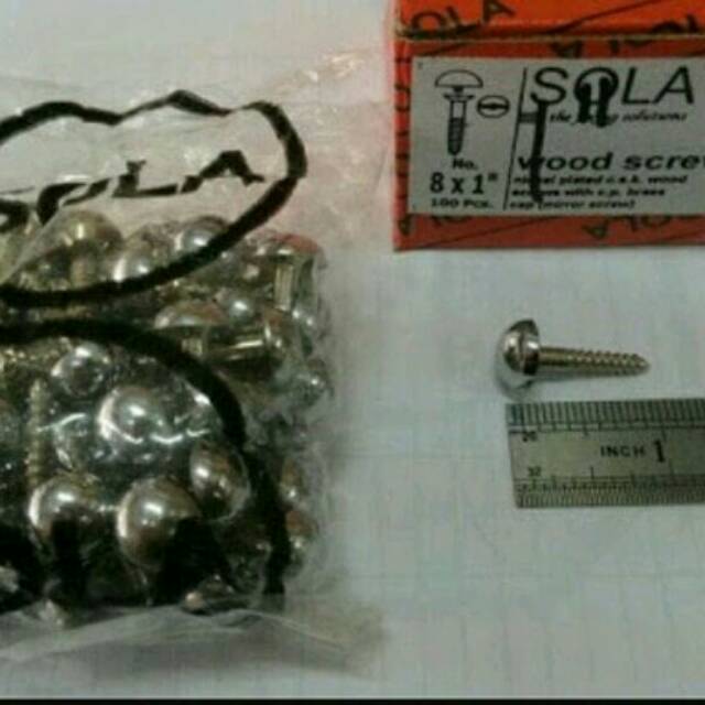 SEKRUP CERMIN 8X1" INCHI / SEKRUP KACA / SEKRUP PAYUNG