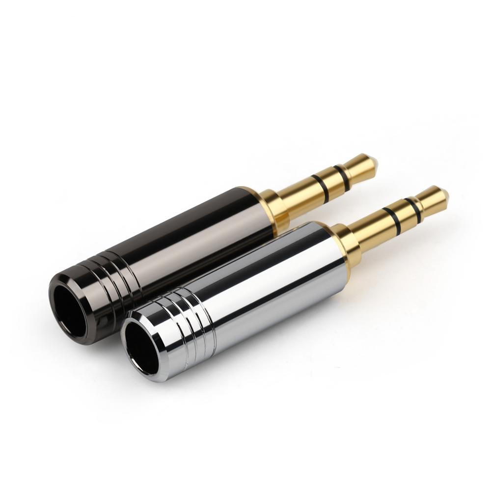 1pc Adapter Jack Audio 3.5mm 3 Pole Stereo Dengan Steps Bahan Aluminum Metal Untuk Earphone