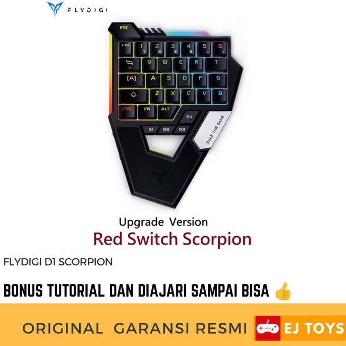 EJ TOYS FLYDIGI D1 SCORPION RED SWITCH NEW VERSION GAMING KEYBOARD