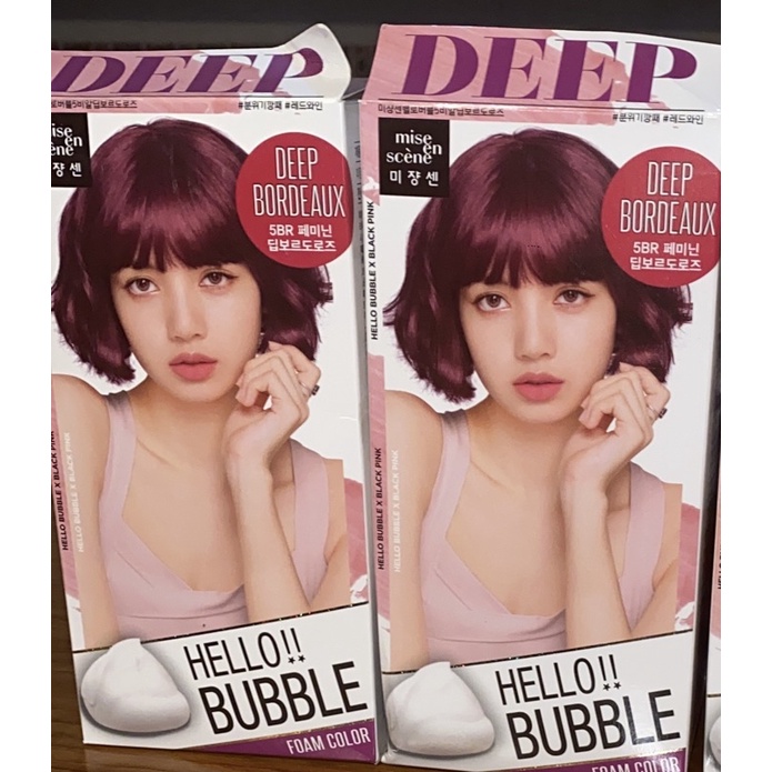 Mise En Scene Hello Buble X Black Pink Hair Coloring - Deep Bordeaux