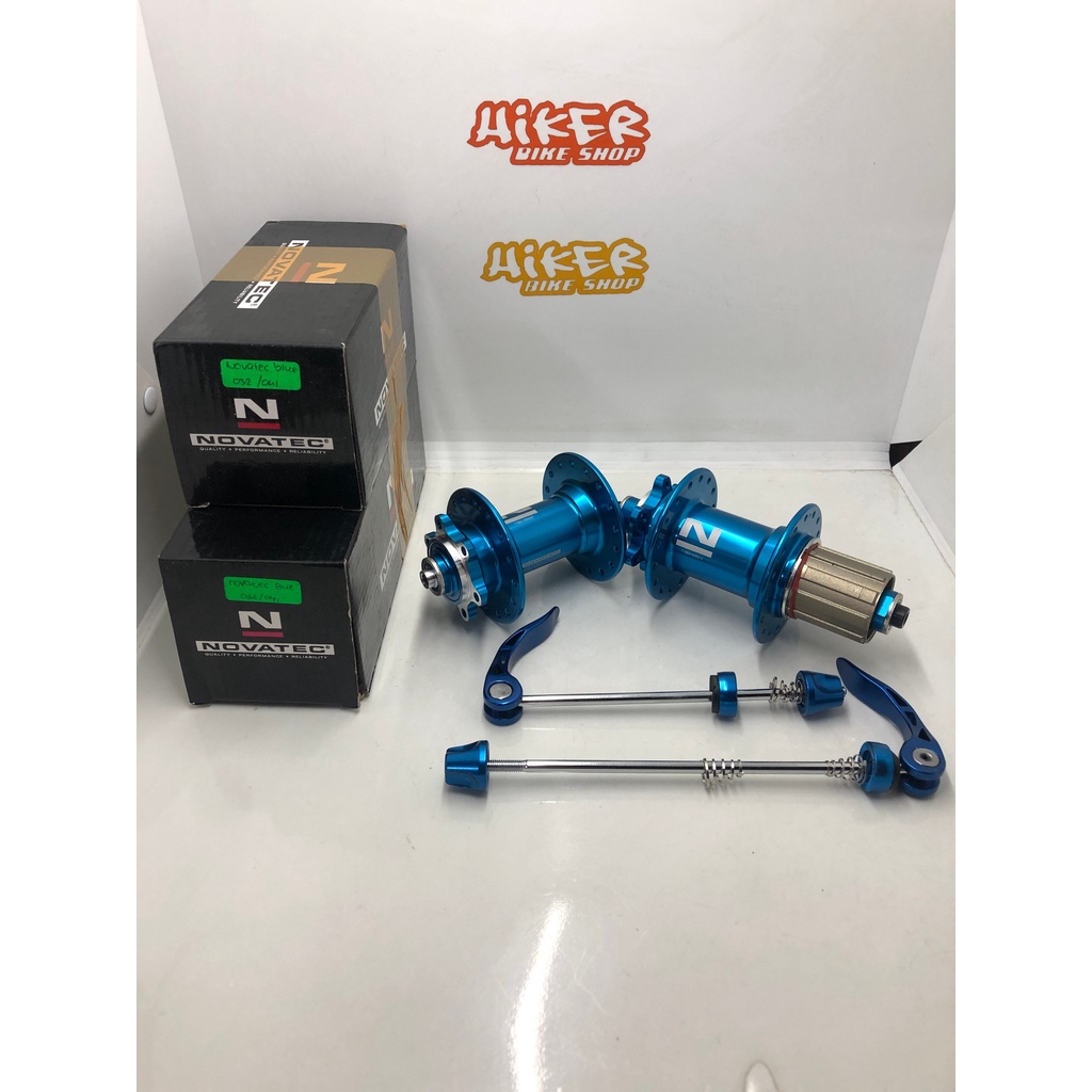 Hub Freehub HubSet MTB Bearing NOVATEC QR 135x10mm Blue Non Boost Max 11 speed 6 Bolts 32 Hole Baru